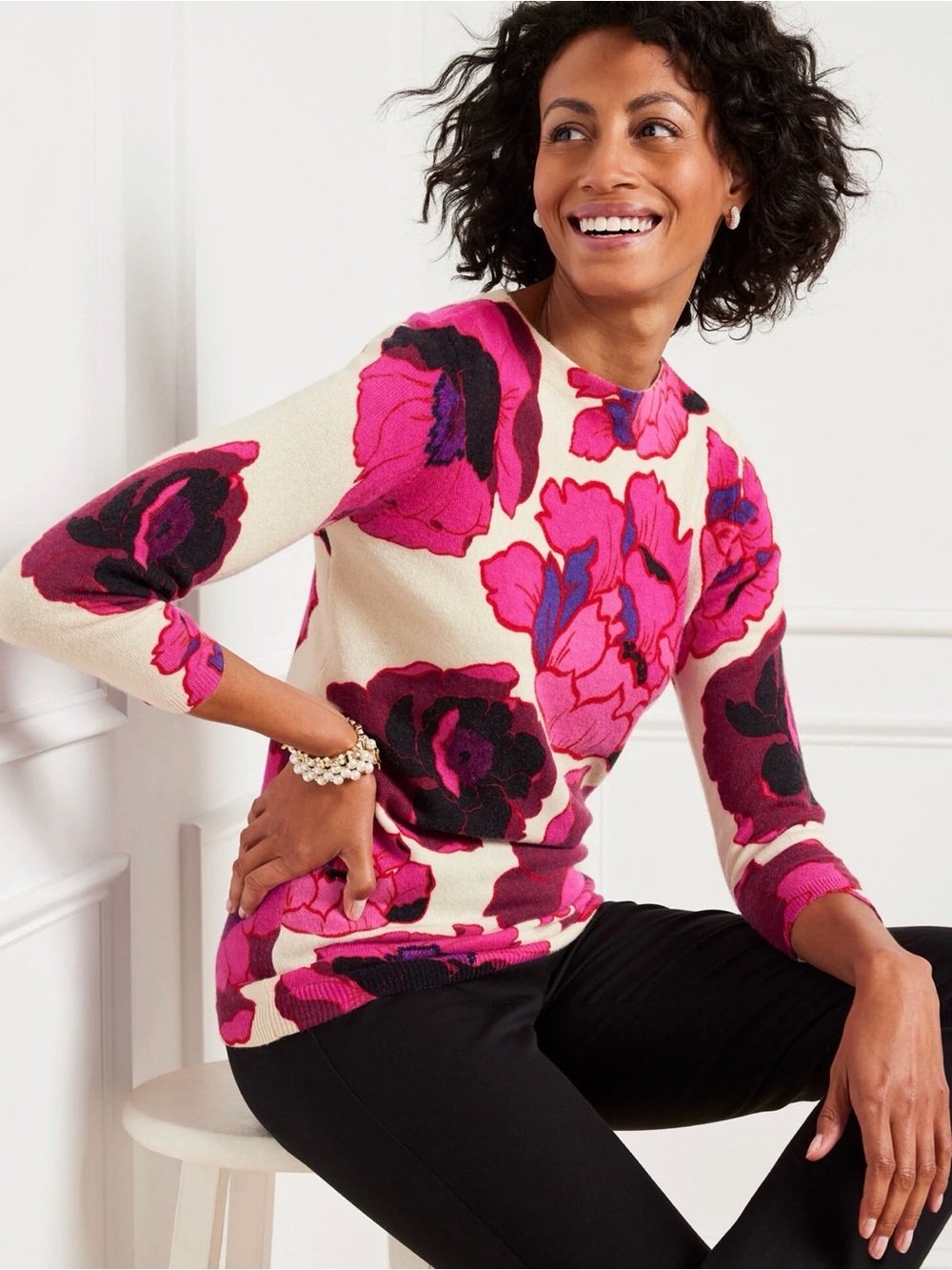 Talbots | Audrey Cashmere Sweater - Blooming Floral